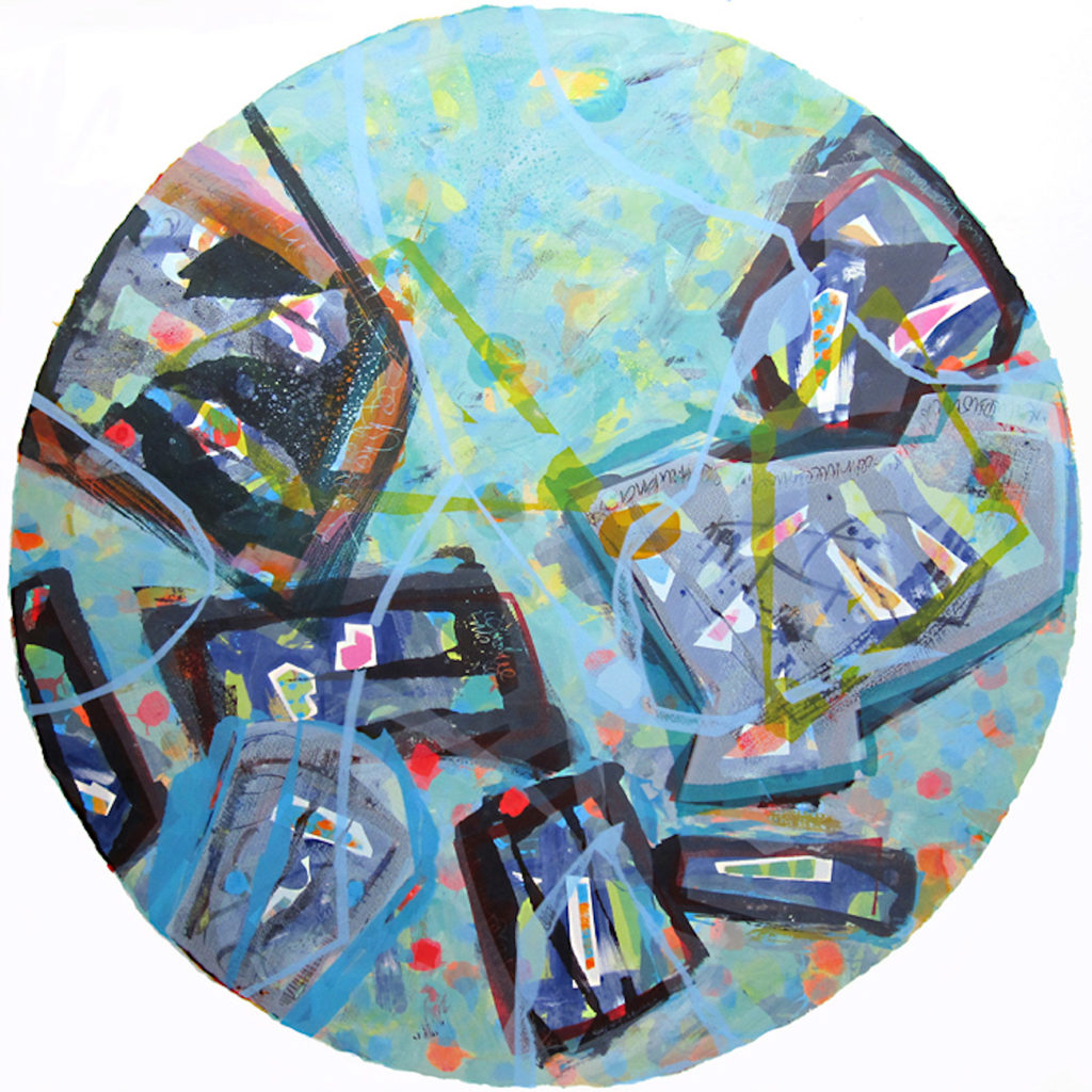 Jigsaw I Silkscreen Painting Gail Mason