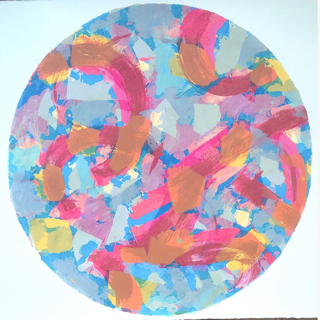 Pink On Pink Silkscreen Painting Gail Mason