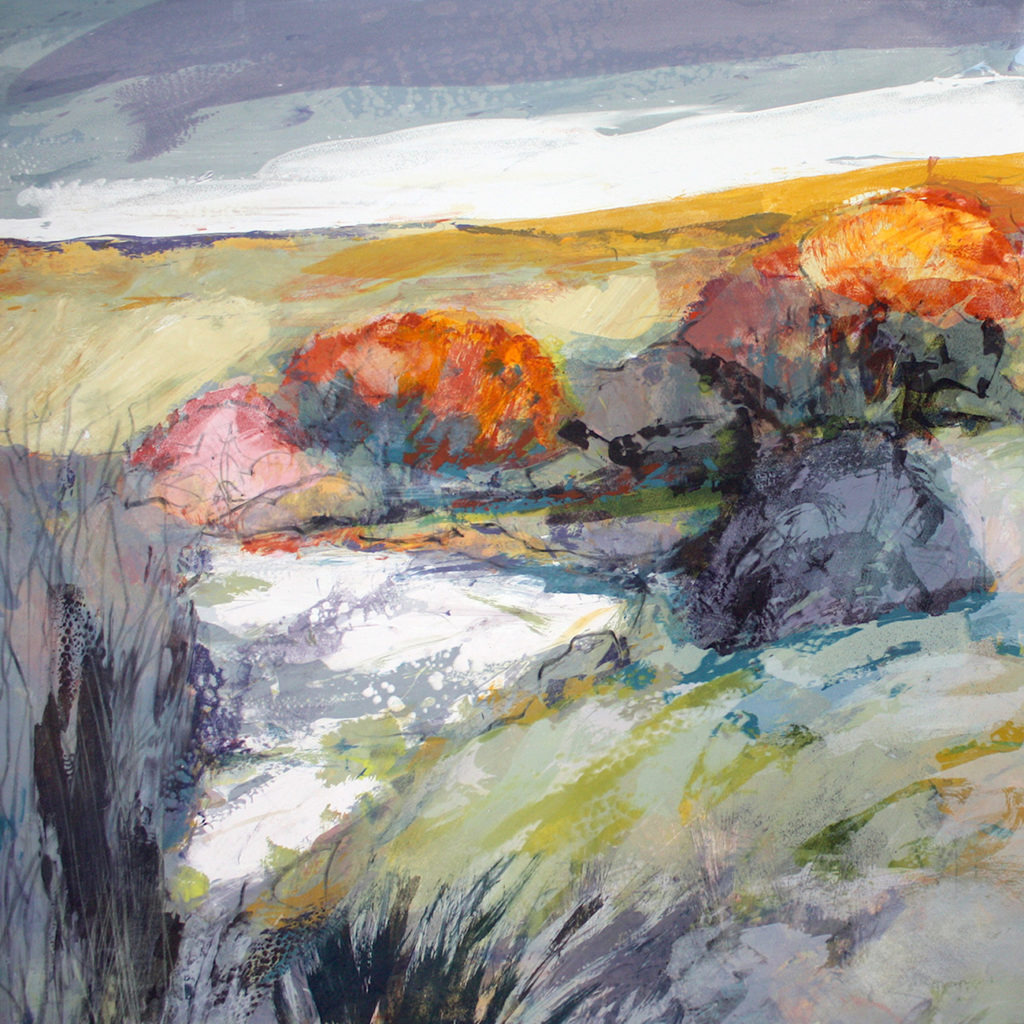 Quiet Pool Silkscreen Painting Gail Mason