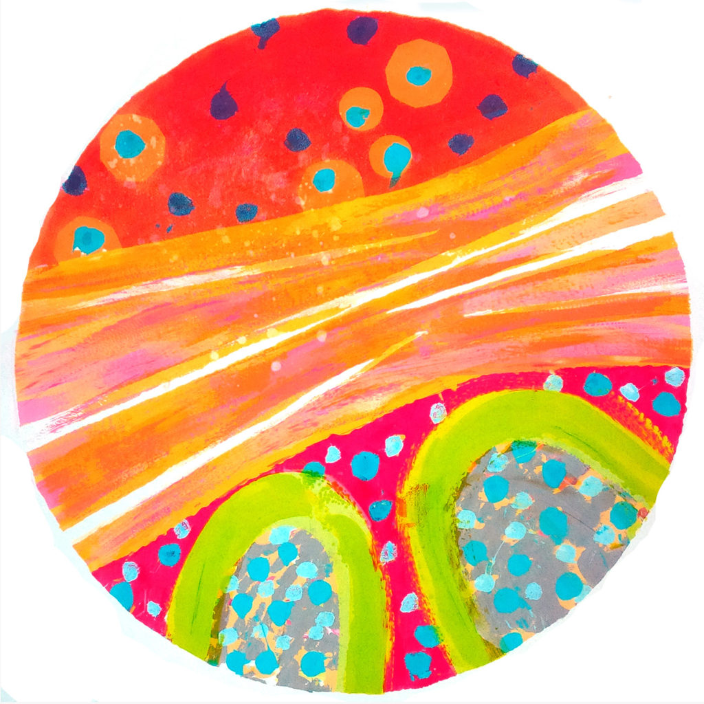 Two Hoops Silkscreen Painting Gail Mason