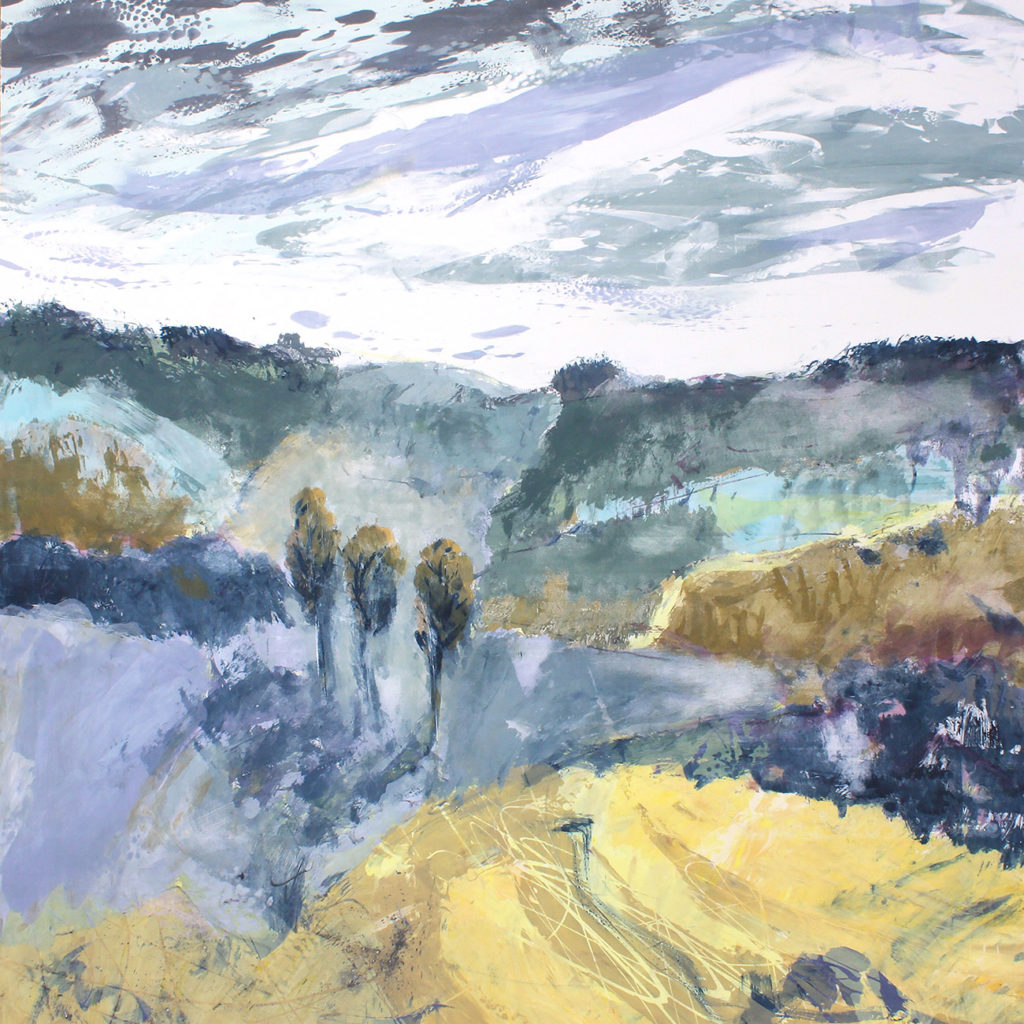 Where The Cuckoo Calls Silkscreen Painting Gail Mason