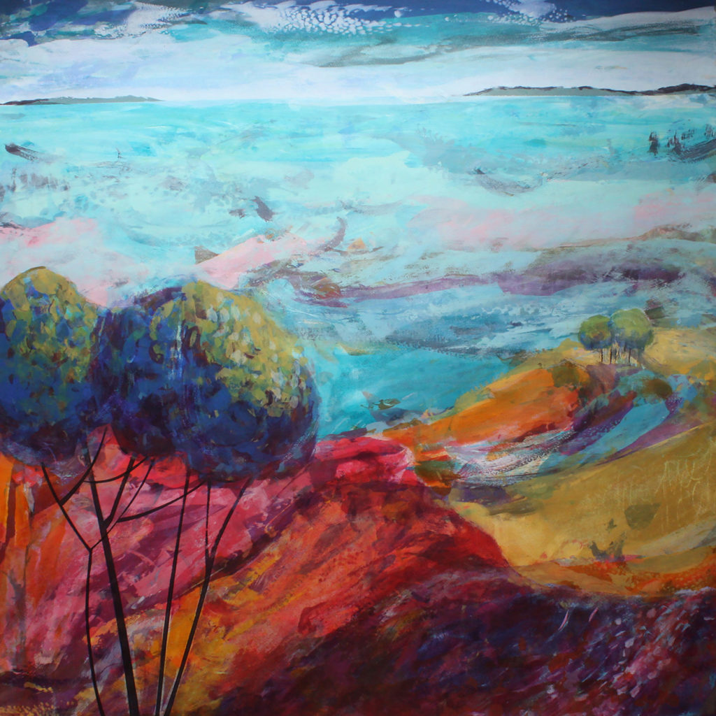 From Here To There Silkscreen Painting Gail Mason