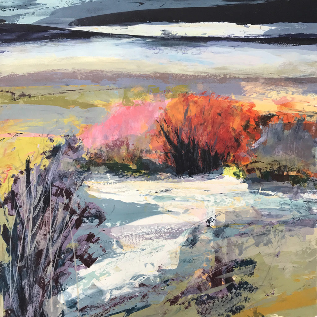 Quiet Pool ii Silkscreen Painting Gail Mason