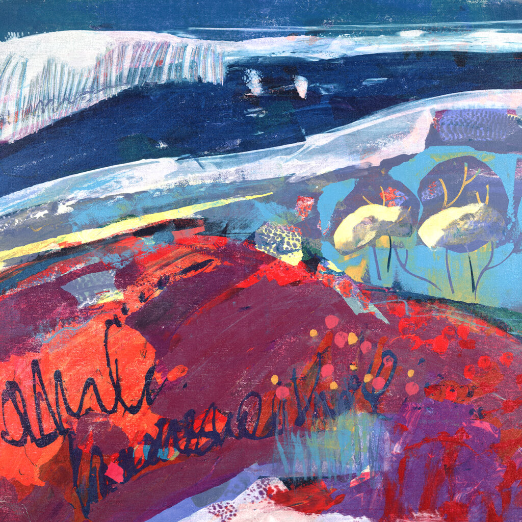 Blue Trees 85x82 cms Silkscreen Painting SOLD