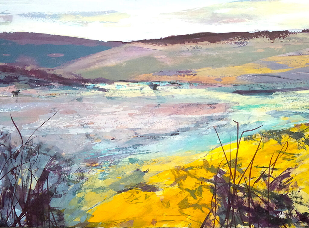 Discovered Land Silkscreen Painting Gail Mason