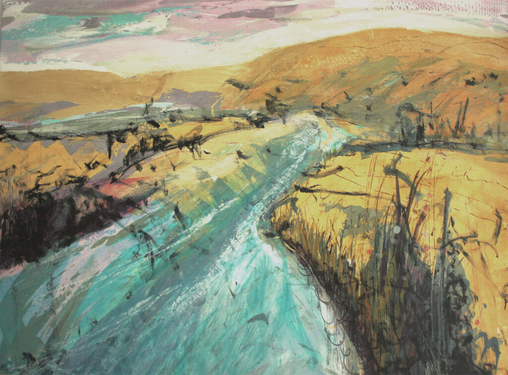 Estuary ii Silkscreen Painting Gail Mason