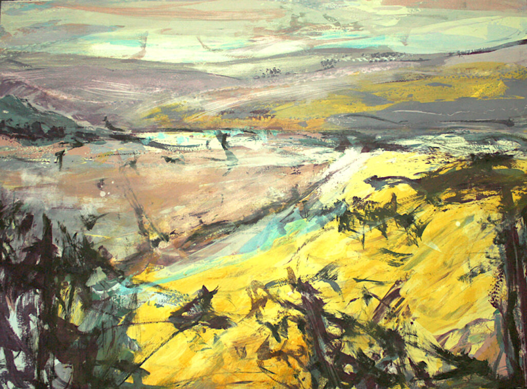 Highlands ii Silkscreen Painting Gail Mason