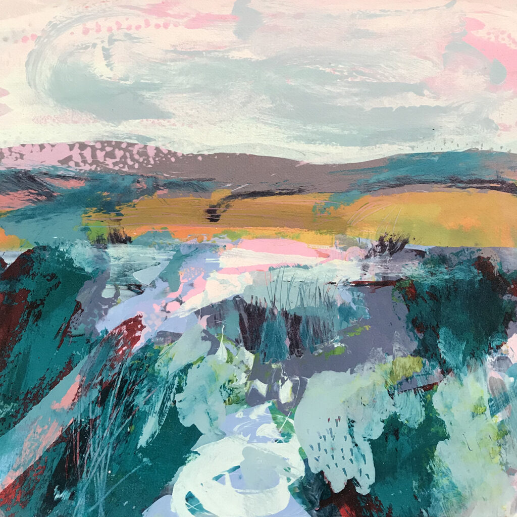 New World ii Silkscreen Painting Gail Mason