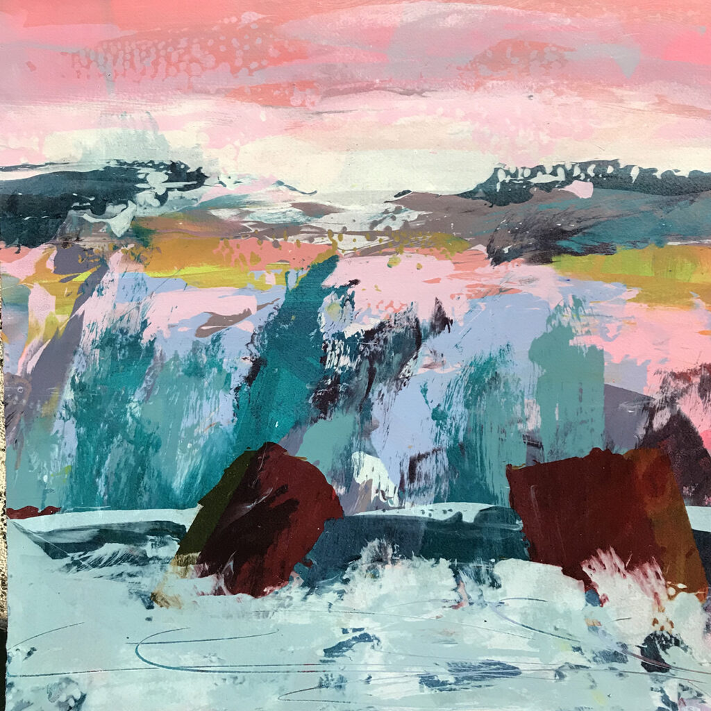 New World I Silkscreen Painting Gail Mason