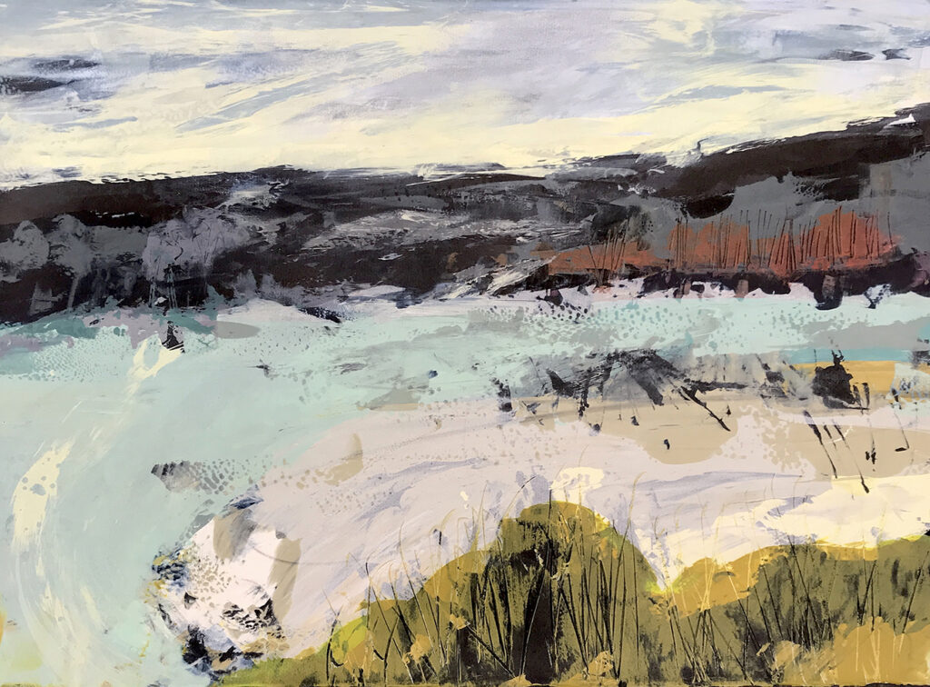 River Bend Silkscreen Painting Gail Mason SOLD