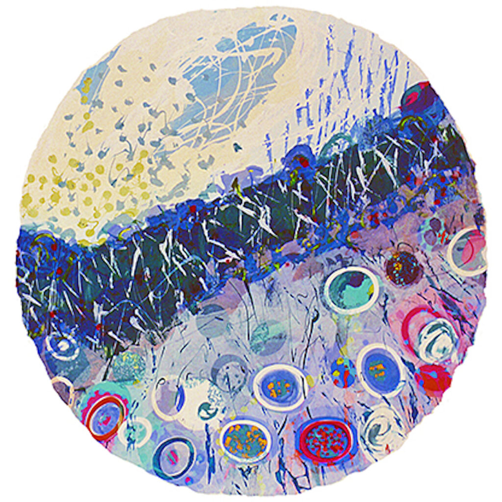 Where Elephants dance Silkscreen Painting Gail Mason