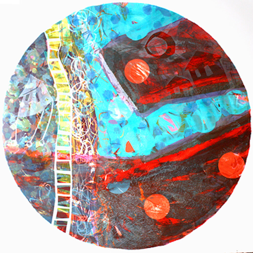 Border Lands Silkscreen Painting Gail Mason