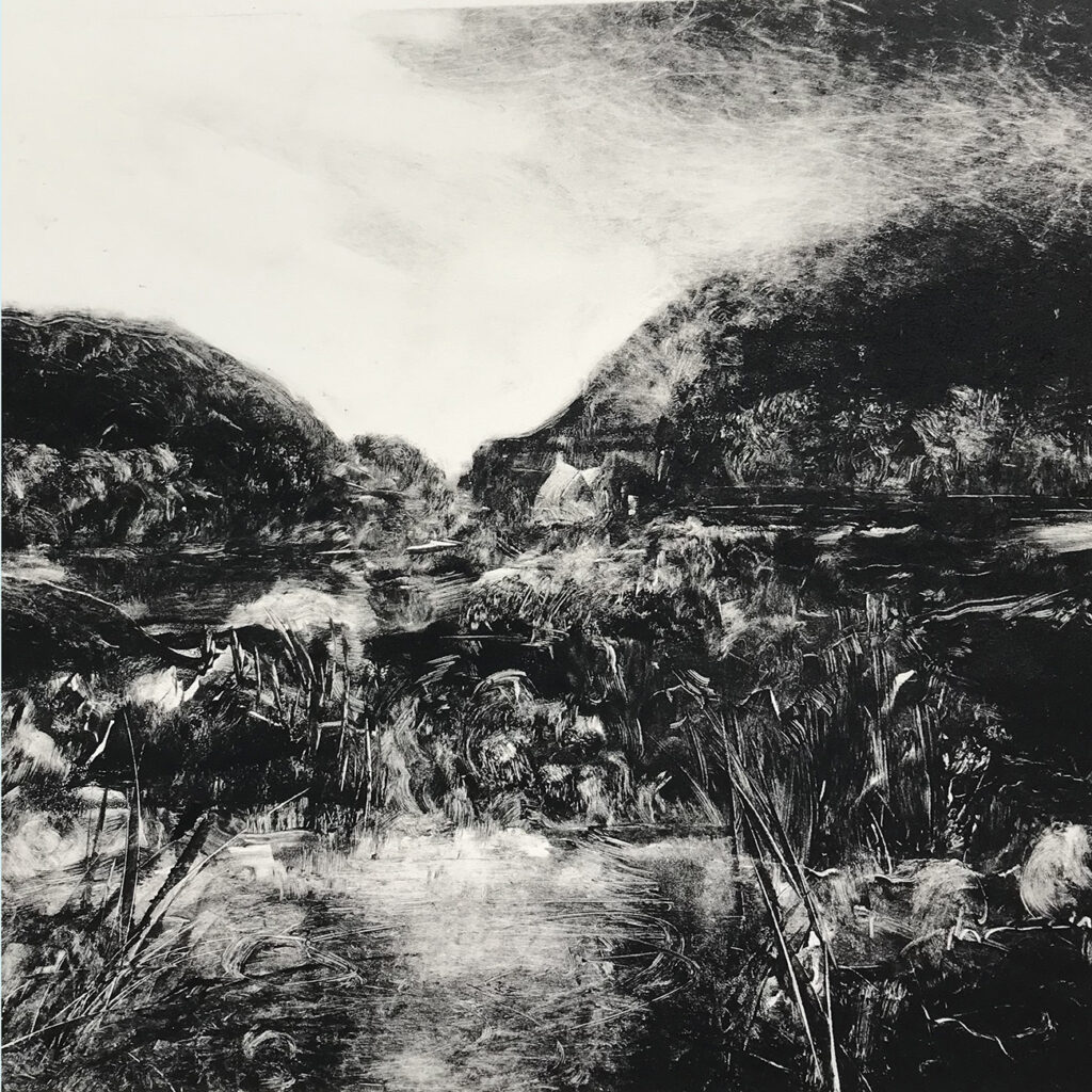 Available Waterside oil monotype Gail Mason