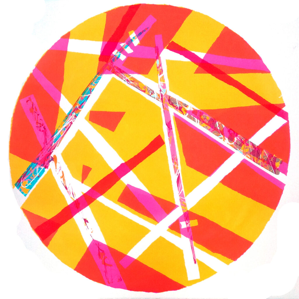 50's Lines Silkscreen Painting Gail Mason