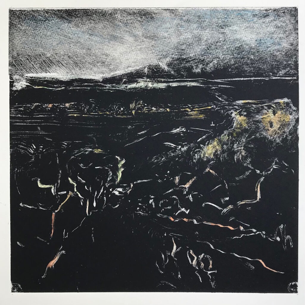 Darkness At My Feet Oil Monotype Gail Mason