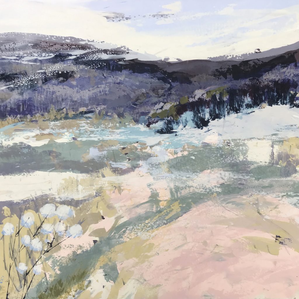 Bud Silkscreen Painting 76x76 Available Gail Mason