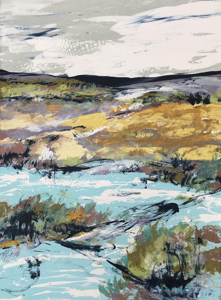 Buttercup Silkscreen Painting 76x54 SOLD Gail Mason