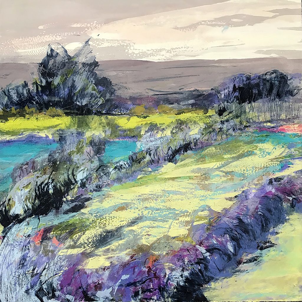 Eden Silkscreen Painting 76x76 cm Available Gail Mason