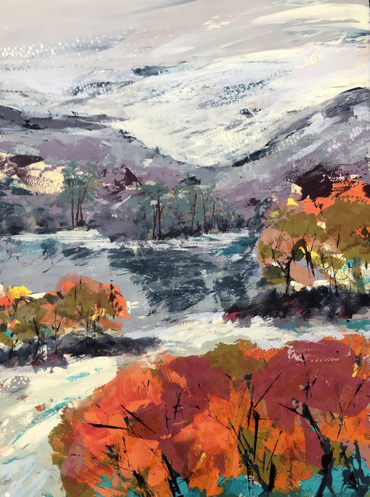 Reflection 76x54 Silkscreen Painting SOLD Gail Mason