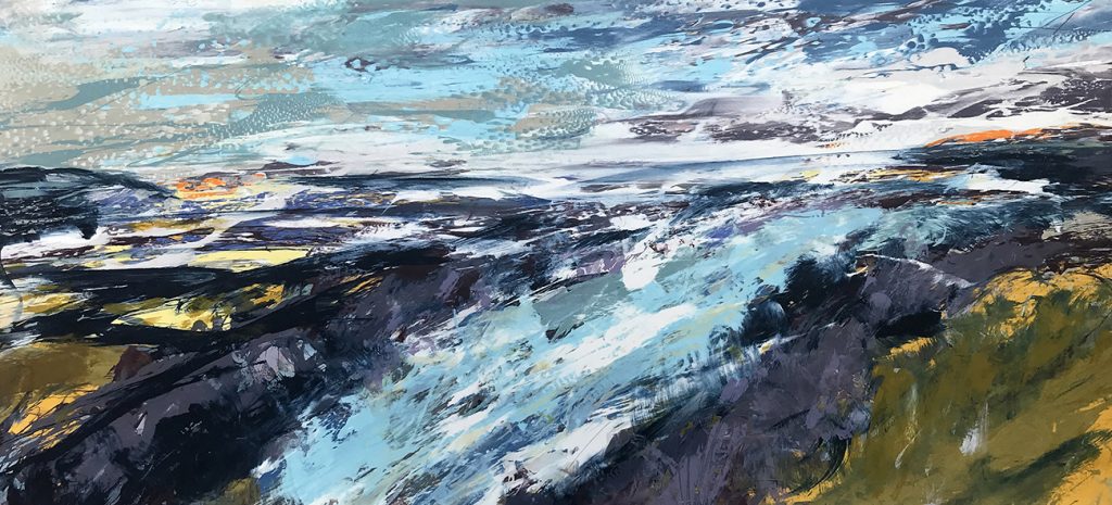 Liminal 76x30 Silkscreen Painting SOLD Gail Mason