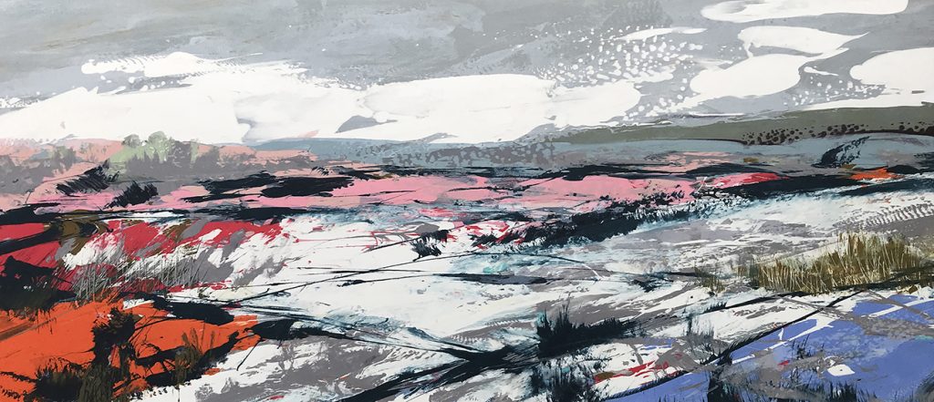 Settle 76x30 Silkscreen Painting Gail Mason SOLD