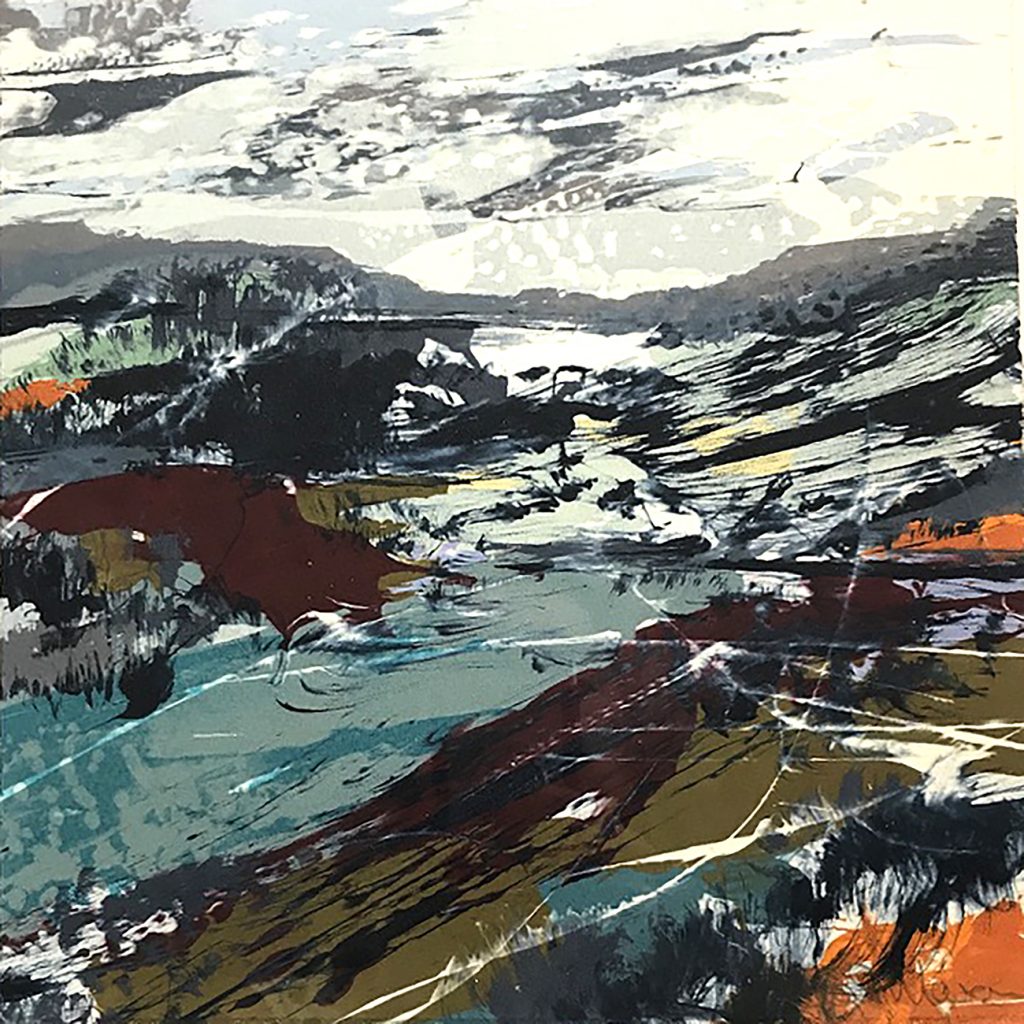 Land Series 55 Silkscreen Painting 24.5x24.5cm Available