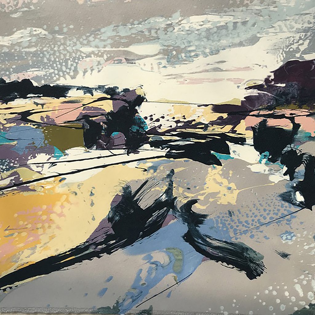 Land Series 64 Silkscreen Painting 24.5x24.5 cm Available