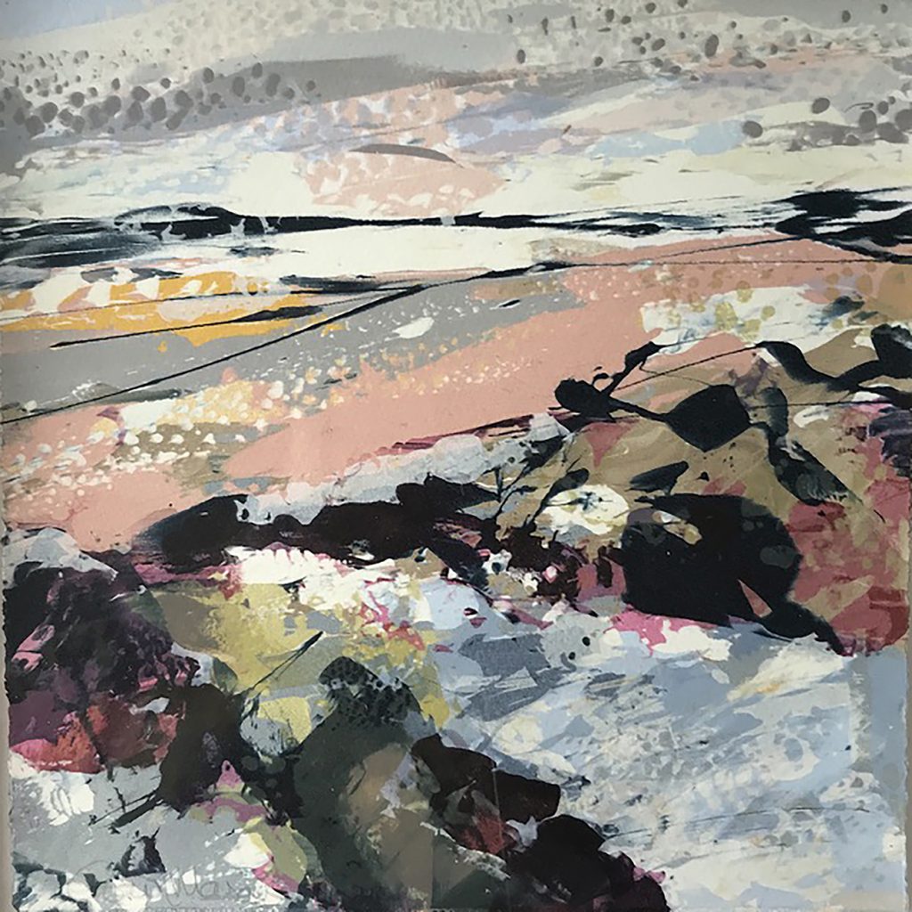 Land Series 66 Silkscreen Painting 24.5x24.5 cm SOLD