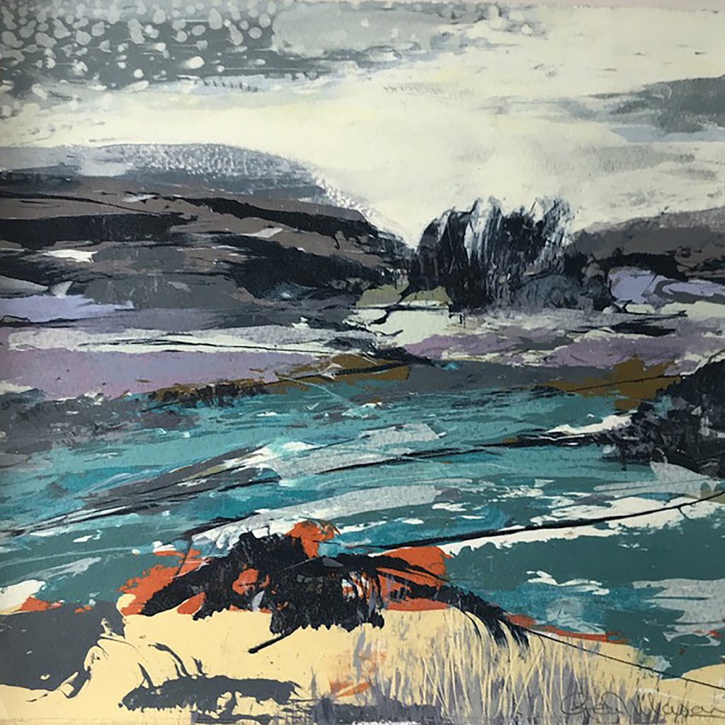 Land Series 76 24.5x24.5 cm Silkscreen Painting Available