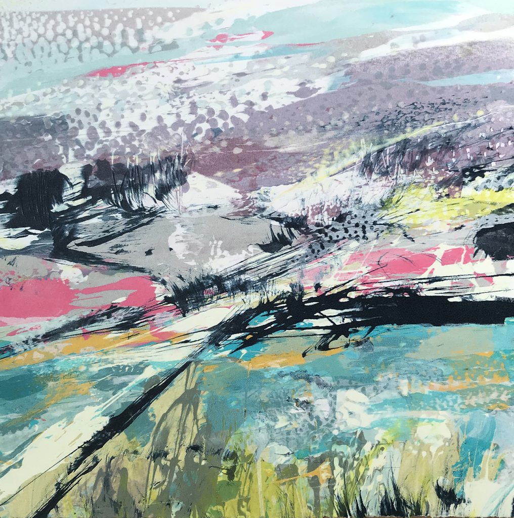 Land Series 83 24.5x24.5 cm Silkscreen Painting Available