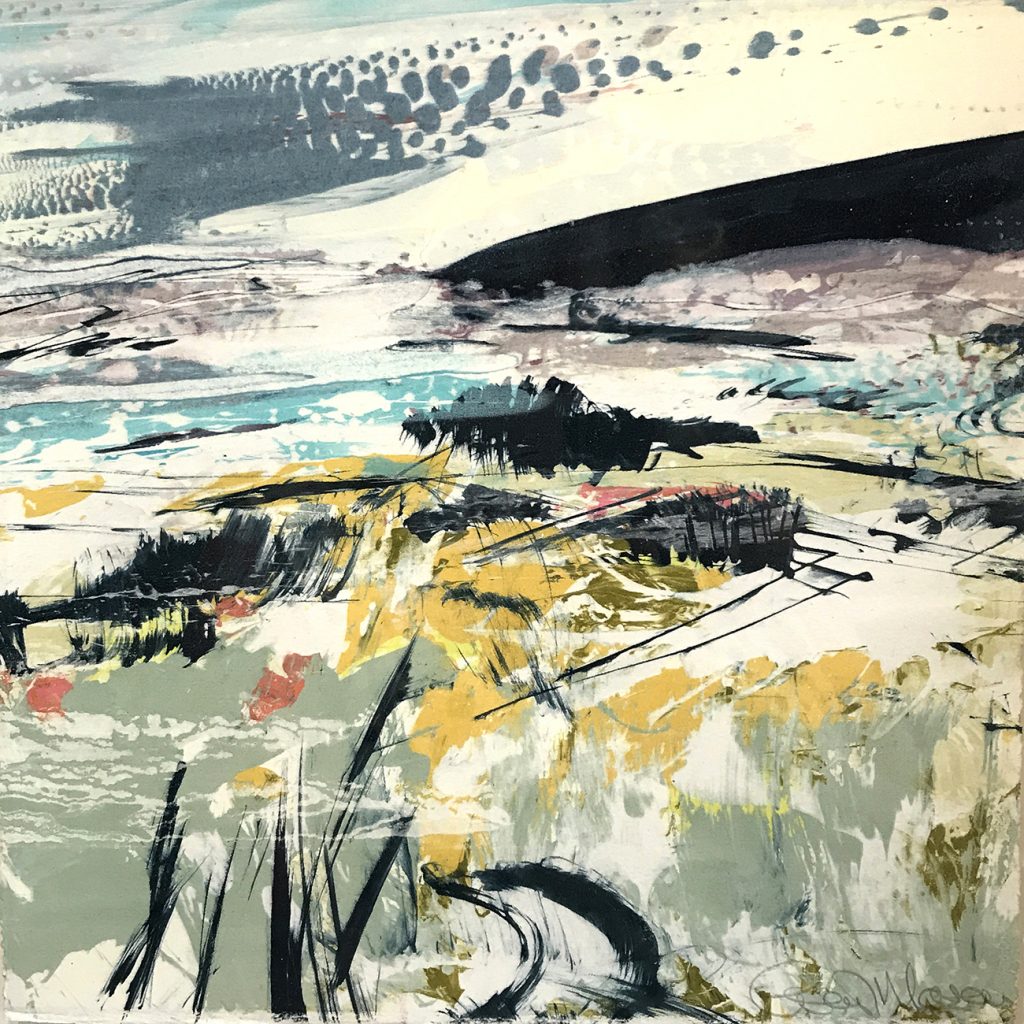 Land Series 86 24.5x24.5cm Silkscreen painting SOLD