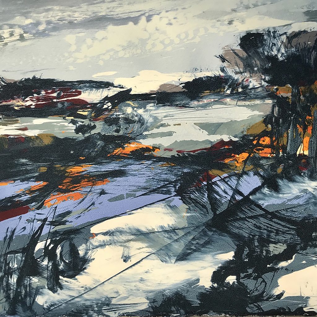 Land Series 62 Silkscreen Painting 24.5x24.5cm SOLD