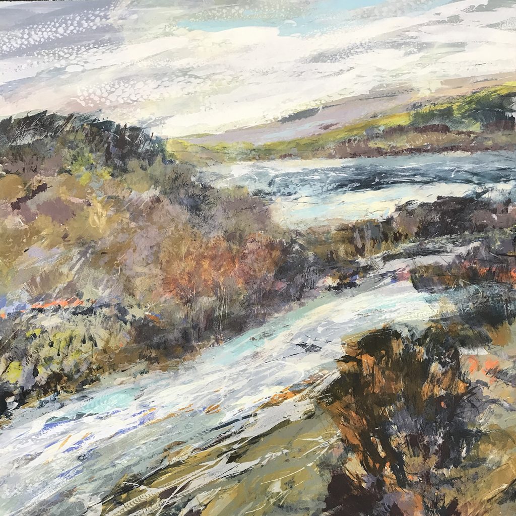 Blush Silkscreen painting 76x76 SOLD Gail Mason