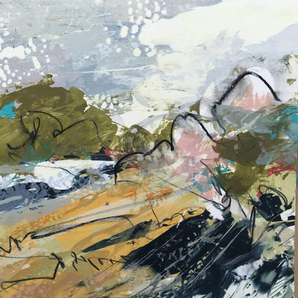 Land Series 91 Silkscreen painting 24x24cms SOLD