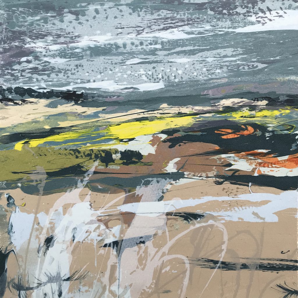 Land Series 88 Silkscreen painting 24x24cms Available