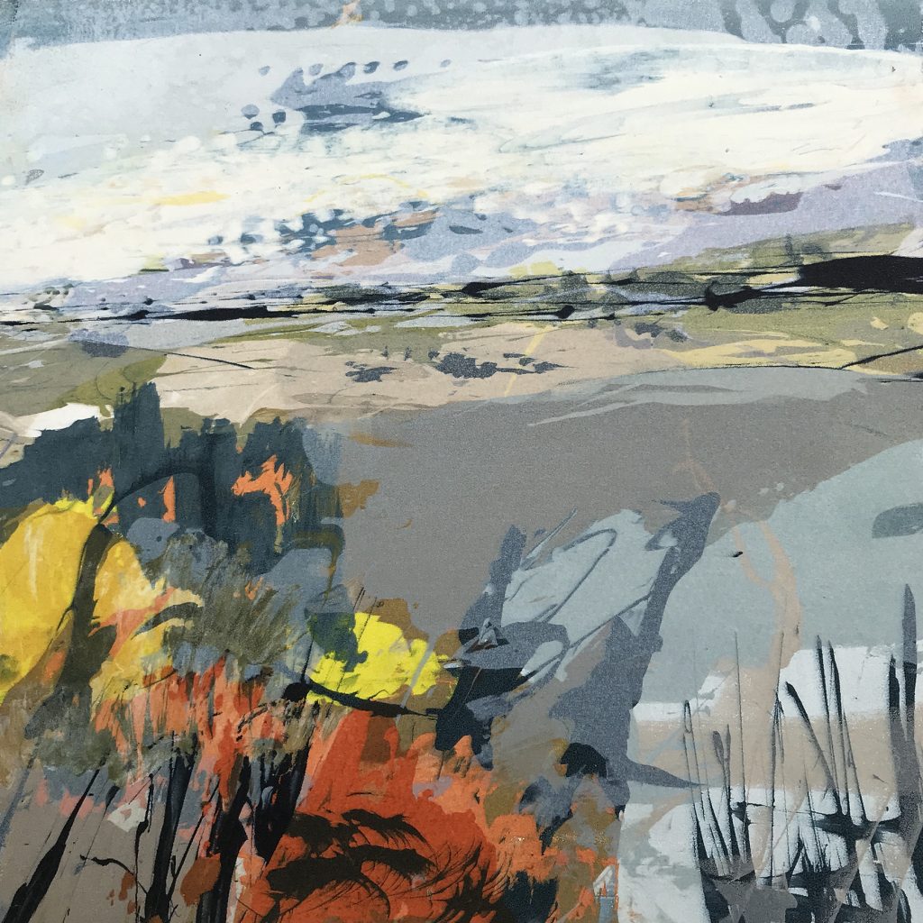 Land Series 90 24x24 Silkscreen painting 24x24cms SOLD