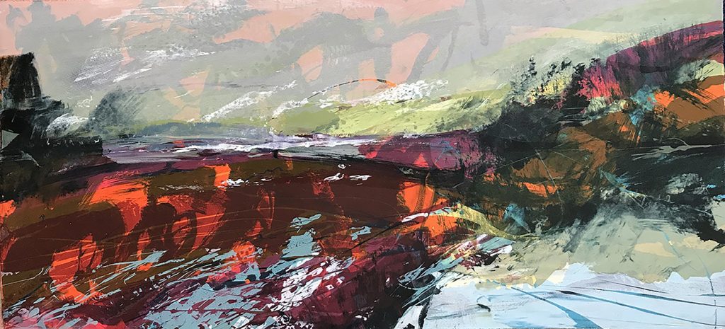 Squall ii Silkscreen painting 76x35 Available