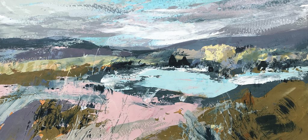 Solace Silkscreen Painting 76x35 cm SOLD Gail Mason