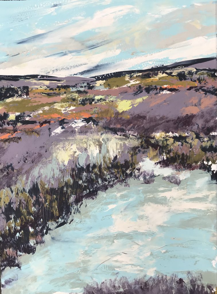 Purle Patch Gail Mason 75x56cm available