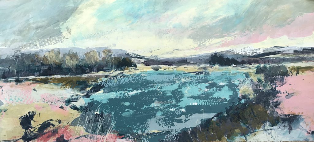 As Above So Below Silkscreen Painting 76x35 cm available Gail Mason