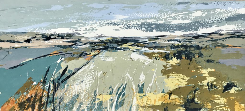 Pull Of The Land Silkscreen Painting 76x35 cm Available Gail Mason